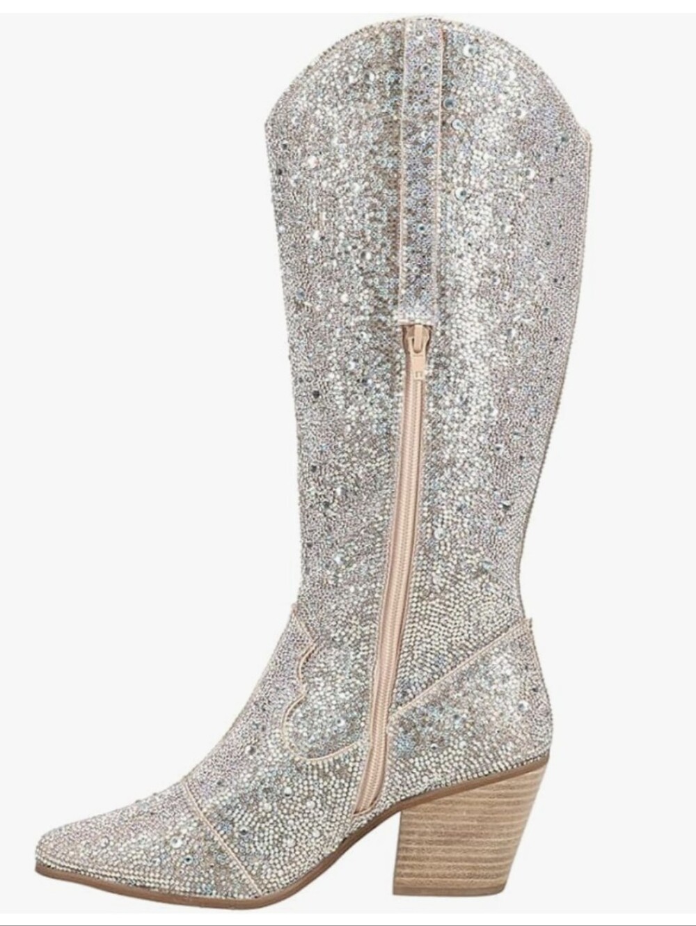 Anthropologie Matisse Nashville Rhinestone Western 15" Side Zip Boots Size 9 EUC - Picture 3 of 8